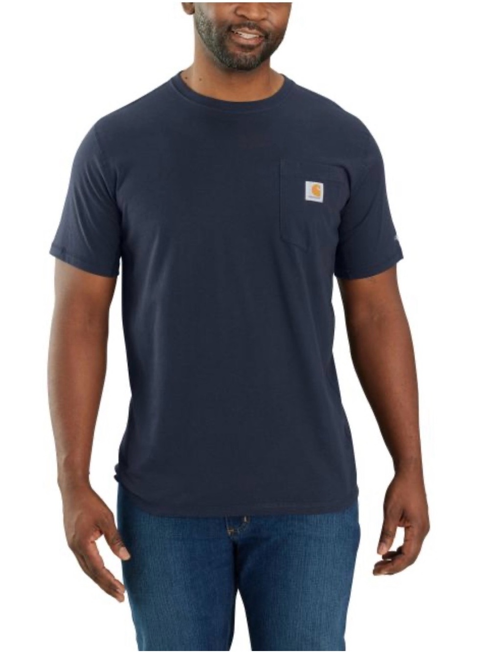 Carhartt Men’s Navy Relaxed Fit Short-Sleeve Pocket Tee, EUC!  Size L 💪